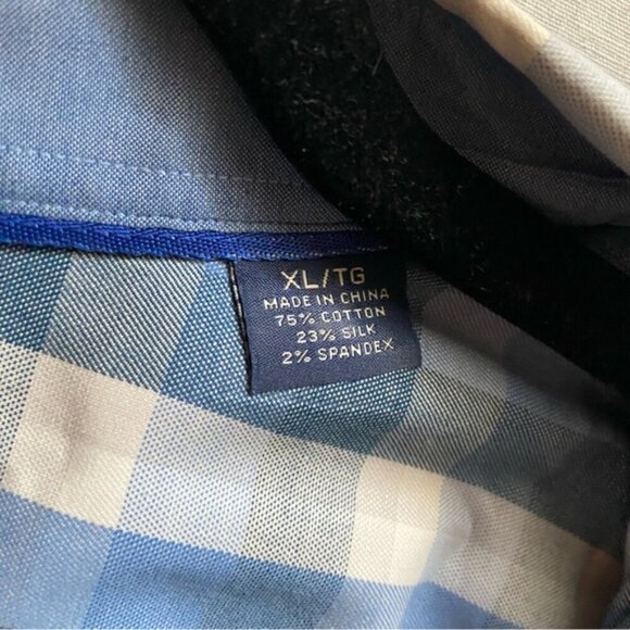 Tommy Bahama silk cottonn checker plaid long sleeves button up shirt Sz XL - Picture 5 of 8